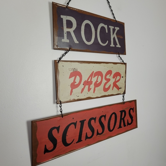 Rock Paper Scissors Metal Sign - Picture 3 of 7